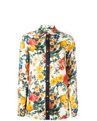 Camicia elegante a fiori multicolore