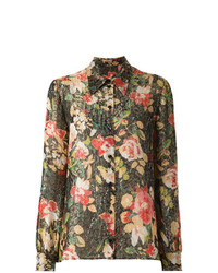 Camicia elegante a fiori multicolore di Saint Laurent