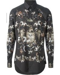 Camicia elegante a fiori nera di Dolce & Gabbana