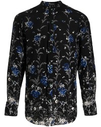 Camicia elegante a fiori nera di Lisa Von Tang