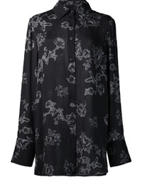 Camicia elegante a fiori nera di Vera Wang