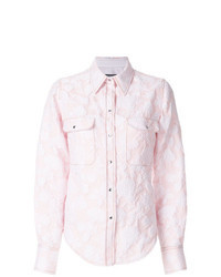 Camicia elegante a fiori rosa