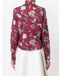 Camicia elegante a fiori rossa di Dvf Diane Von Furstenberg