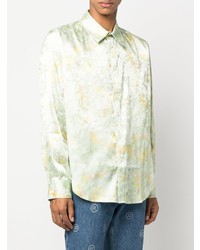 Camicia elegante a fiori verde menta di Martine Rose