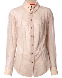 Camicia elegante a pois beige di Vivienne Westwood
