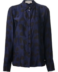 Camicia elegante a pois blu scuro di Stella McCartney