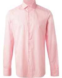 Camicia elegante a pois rosa di Z Zegna
