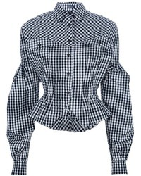 Camicia elegante a quadretti bianca e nera di Meadham Kirchhoff