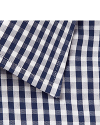 Camicia elegante a quadretti blu scuro e bianca di Tom Ford