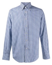 Camicia elegante a quadretti blu di Canali