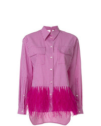 Camicia elegante a quadretti rosa di N°21