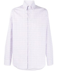 Camicia elegante a quadretti viola chiaro di Canali