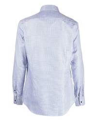 Camicia elegante a quadri azzurra di Corneliani