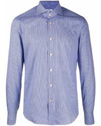 Camicia elegante a quadri azzurra di Kiton