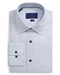Camicia elegante a quadri bianca e blu scuro