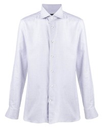 Camicia elegante a quadri bianca di Ermenegildo Zegna