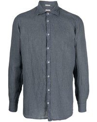 Camicia elegante a quadri grigio scuro di Massimo Alba