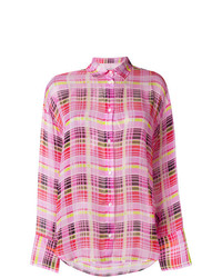 Camicia elegante a quadri rosa di MSGM