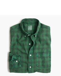 Camicia elegante a quadri verde