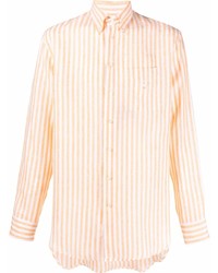 Camicia elegante a righe verticali arancione di Etro