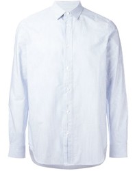 Camicia elegante a righe verticali azzurra di Ann Demeulemeester
