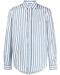 Camicia elegante a righe verticali azzurra di Aspesi
