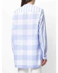 Camicia elegante a righe verticali azzurra di Ermanno Scervino
