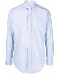 Camicia elegante a righe verticali azzurra di Canali