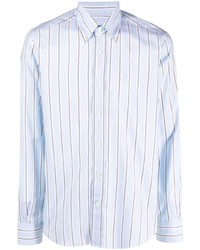 Camicia elegante a righe verticali azzurra di Canali