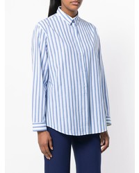 Camicia elegante a righe verticali azzurra di Ps By Paul Smith