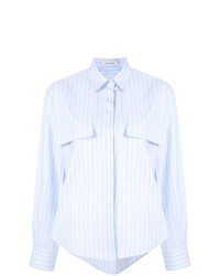 Camicia elegante a righe verticali azzurra di Cédric Charlier