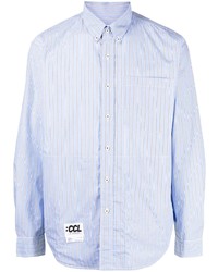Camicia elegante a righe verticali azzurra di Chocoolate