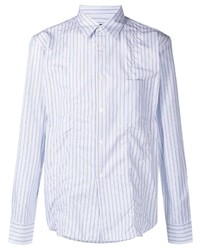 Camicia elegante a righe verticali azzurra di Comme des Garcons Homme Deux