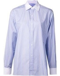 Camicia elegante a righe verticali azzurra di Current/Elliott