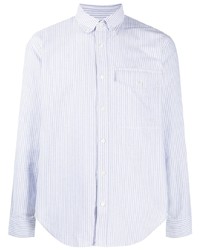 Camicia elegante a righe verticali azzurra di Eleventy