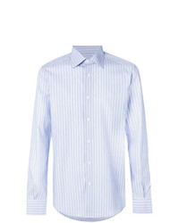 Camicia elegante a righe verticali azzurra di Fashion Clinic Timeless