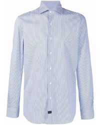 Camicia elegante a righe verticali azzurra di Fay
