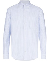 Camicia elegante a righe verticali azzurra di Gitman Vintage