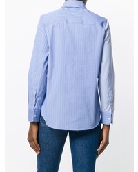 Camicia elegante a righe verticali azzurra di Golden Goose Deluxe Brand