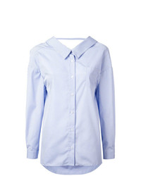 Camicia elegante a righe verticali azzurra di Jovonna