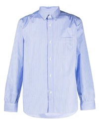 Camicia elegante a righe verticali azzurra di Junya Watanabe MAN
