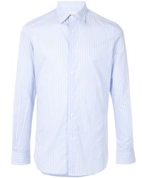 Camicia elegante a righe verticali azzurra di Kent & Curwen