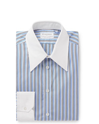 Camicia elegante a righe verticali azzurra di Kingsman