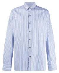 Camicia elegante a righe verticali azzurra di Lanvin