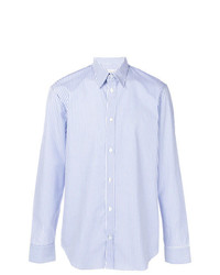 Camicia elegante a righe verticali azzurra di Maison Margiela