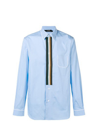 Camicia elegante a righe verticali azzurra di N°21