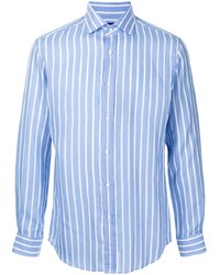 Camicia elegante a righe verticali azzurra di Ralph Lauren Purple Label