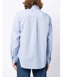 Camicia elegante a righe verticali azzurra di Chocoolate