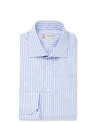 Camicia elegante a righe verticali azzurra di Turnbull & Asser