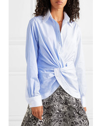 Camicia elegante a righe verticali azzurra di JW Anderson